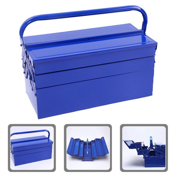 OULII Craftsman Tool Box Tool Storage Organizer Blue Iron Tool Organization 1Pack