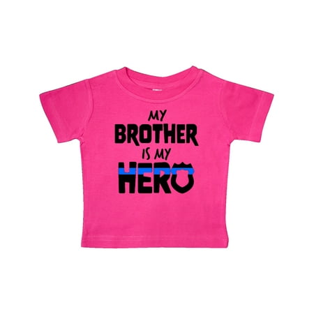 

Inktastic My Brother is my Hero Police Officer Family Gift Baby Boy or Baby Girl T-Shirt