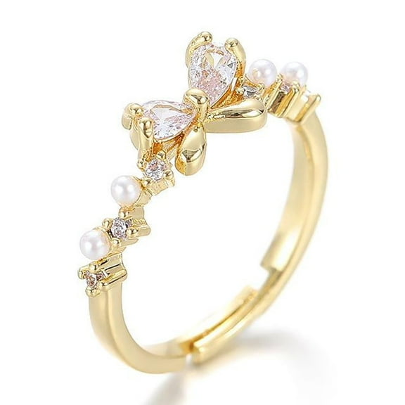 SEPARQI Women 925 Sterling Silver Butterfly Cubic Zirconia Pearl Thumb Ring Stress Anxiety Rings Women's Jewelry Lady Birthday Mother's Day Gifts