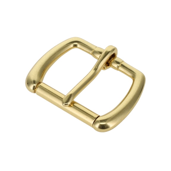 B1187 Natural Brass, Roller Buckle, Solid Brass-LL