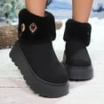 thumbnail image 6 of Black Women'S Snow Boots With Jewel Embellishment And Thick Sole For Cool Weather Comfortable And Height-Enhancing, 6 of 9