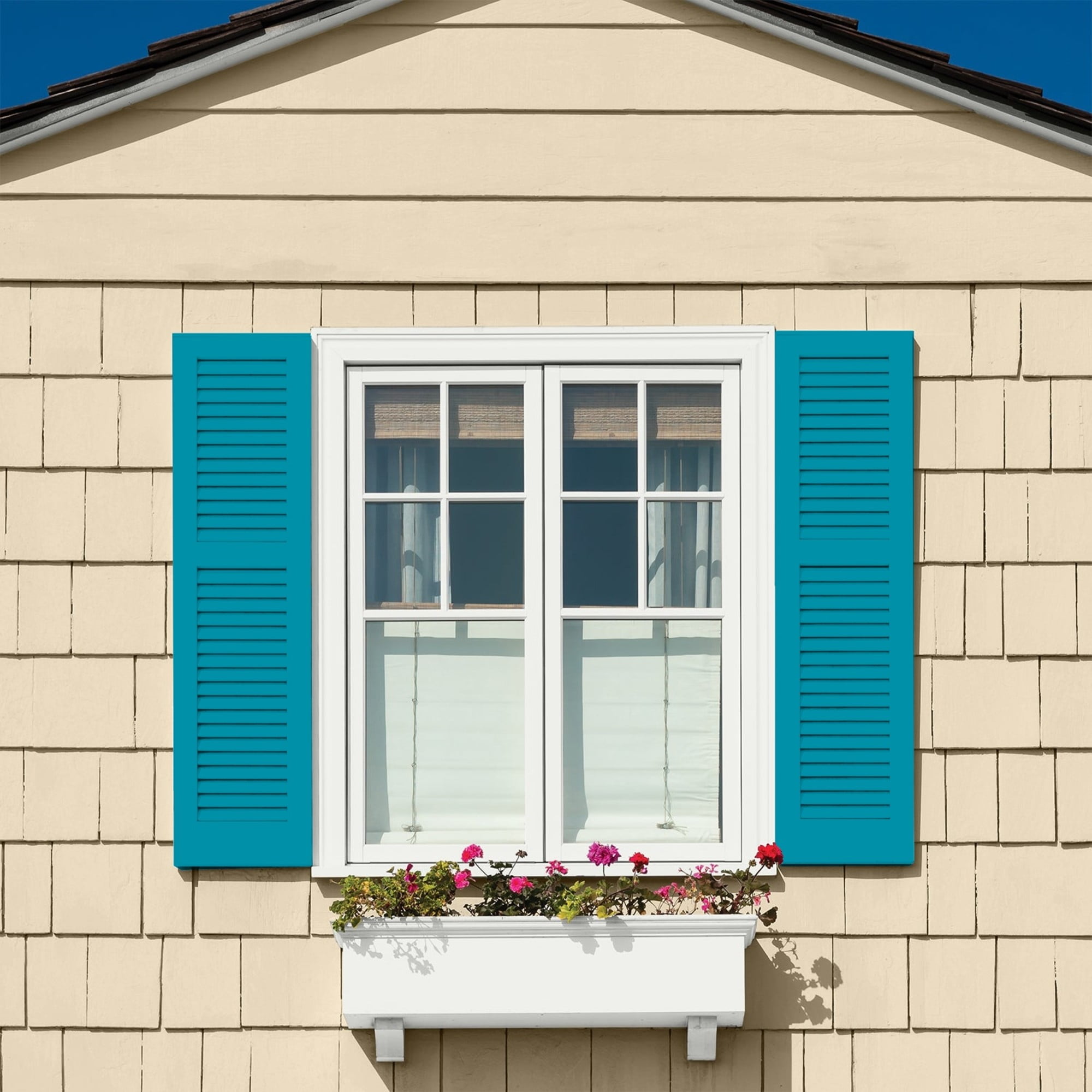 Glidden HEP Mediterranean Blue / Blue Satin Exterior Paint with Primer, 1 Quart