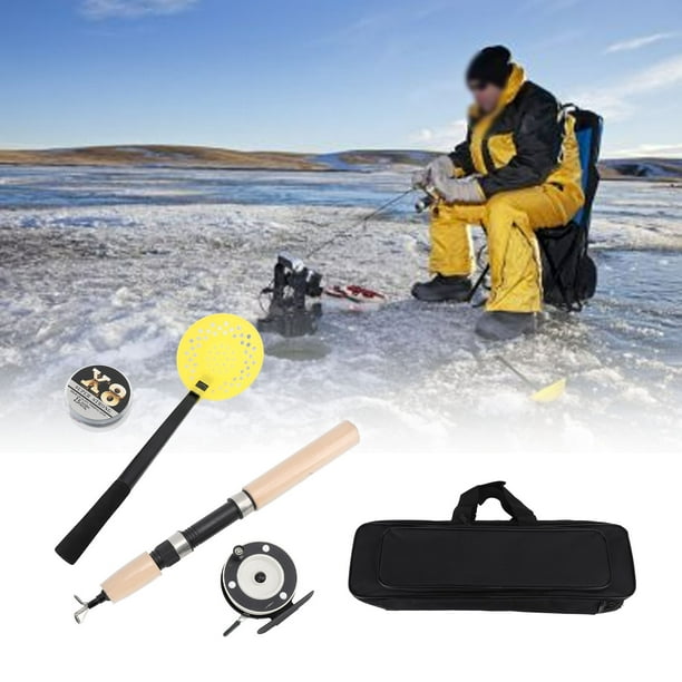 Ice 75cm Ice Fishing Rod Reel Fishing Line Ice Scoop Complete Kits With  Carrier Bag Ice Fishing Gear Full Ice Fishing Kit