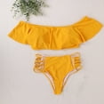 thumbnail image 2 of Gibobby Trajes de Natación para Mujer Las mujeres traje de swimmon se rompieron del hombro Sexy Sólido Color sólido Ropa de Swimswear Beachwear Bikini Ju(Amarillo,M), 2 of 5