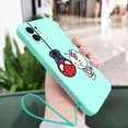 thumbnail image 1 of Funda de silicona con correa de mano para iPhone, carcasa de Spiderman, Hello Kitty, 14, 13, 12, 11 Pro Max, Mini, X, XR, XS MAX, SE20, 8, 7 Plus Fivean LED, 1 of 2