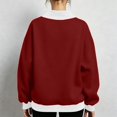 thumbnail image 6 of Kezqiaxn Sweatshirts for Women Fashion Long Sleeve Stand Collar Casual Pullover Tops Women's Sweatshirt Winter Clothes Wine M, 6 of 8