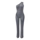 thumbnail image 1 of Gibobby Mono Bombachos 2023 nuevo mono Sexy sin mangas con cremallera en el pecho y detalles de cremallera mono vaquero vestido de mujer(Gris， XXXL), 1 of 5