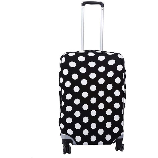 Protector de equipaje: 3 tamaños y 3 patrones, funda elástica antipolvo para maleta de viaje (18-22), lunares blancos y negros