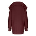 thumbnail image 5 of Lovskoo Cardigan Sweaters for Women Long Sleeve Winter Solid Casual Hollow Dough Twists Solid Button Knitting Cardigan Coat Claret, 5 of 9