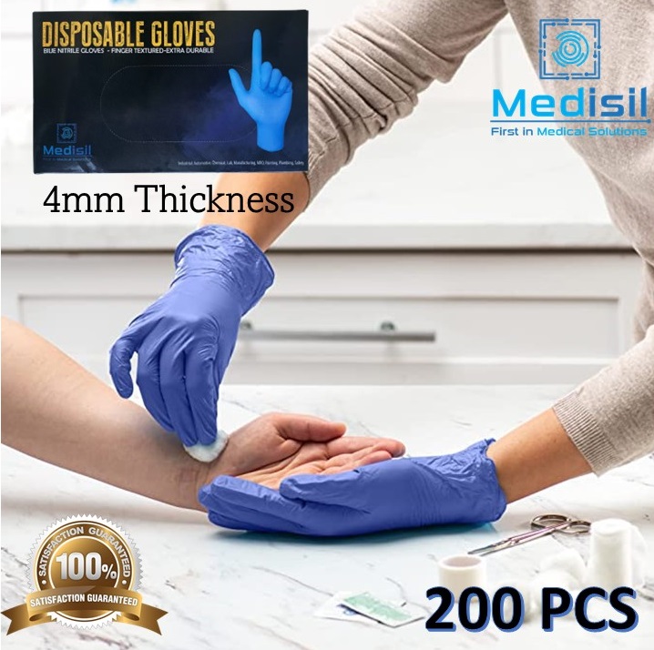 MediSil Disposable Nitrile Gloves - 4mm 