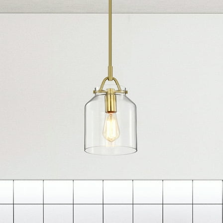 Magno 7.1 in. 1-Light Indoor Brass Finish Pendant Light