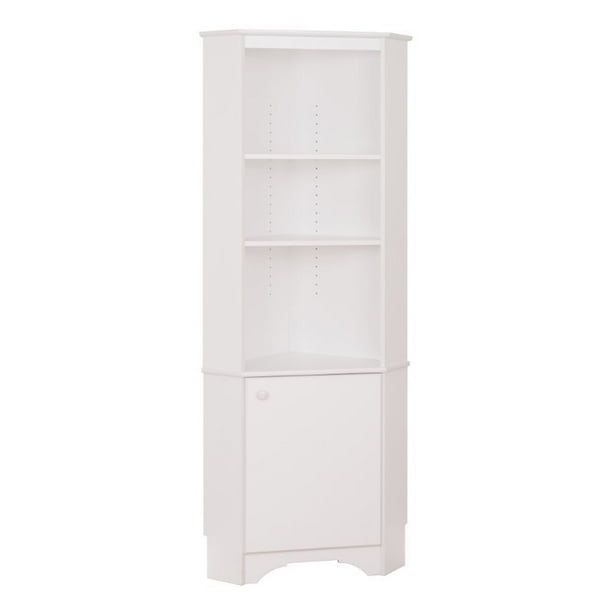 Atlin Designs Tall Corner Storage Cabinet In Elite White Com Tall Corner Storage Cabinet, Tall Corner Cabinet With Doors Black