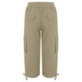 thumbnail image 3 of KALE Cotton Pants for Women Womens Capri Lightweight Hiking Casual With Pockets Travel Pant Womens Pants Khaki, 3 of 4