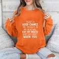 thumbnail image 2 of Jinhomg Womens 2026 Fashion Sweatshirt Cute Letter Print Pullover Oversized Comfy Long Sleeve Drop Shoulder Tops Casual Daily Wear Orange L, 2 of 6