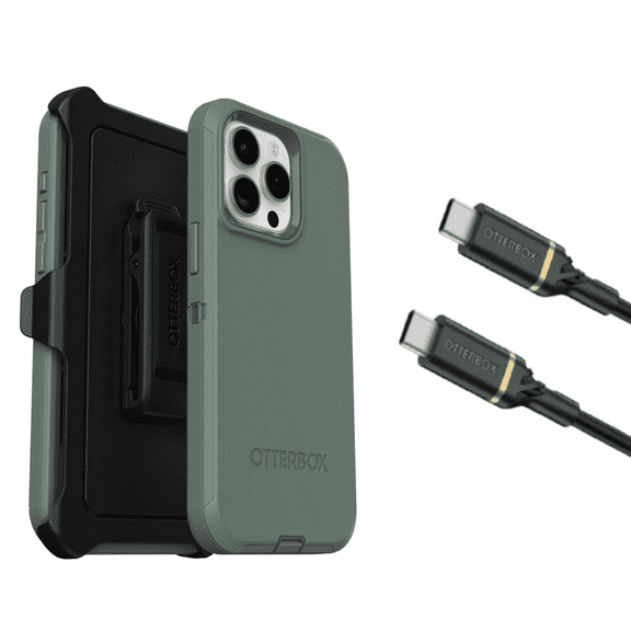 OtterBox Defender Series MagSafe Cell Phone Case for Apple iPhone 15 Pro Max, Green