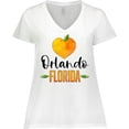 thumbnail image 3 of Inktastic Orlando Florida Orange in Heart Women's Plus Size V-Neck T-Shirt, 3 of 5