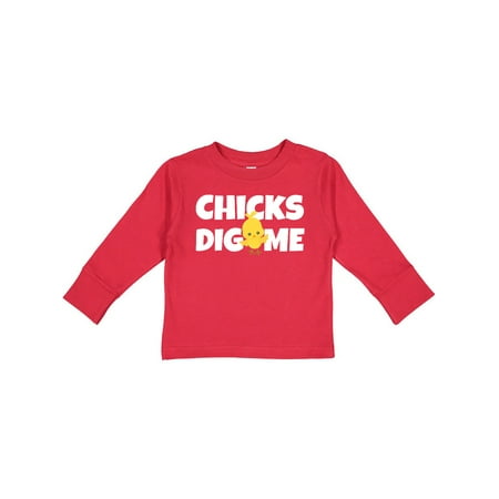 

Inktastic Chicks Dig Me Gift Toddler Boy Girl Long Sleeve T-Shirt