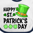 thumbnail image 4 of Inktastic Happy St. Patrick's Day Green Hat and Clovers Boys or Girls Baby Bib, 4 of 4