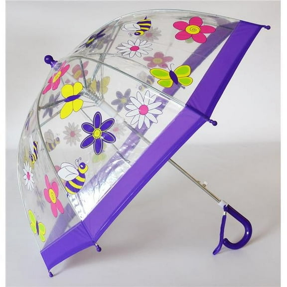 Girls Flowers Clear Dome Umbrella