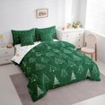 thumbnail image 3 of Homewish Xmas Tree 7-Piece Twin Bedding Sets For Teens Boys Girls,Green White Bedding Comforter Set,Merry Christmas Breathable Sheet Sets,Ultra Soft Home Decor,Reversible, 3 of 8
