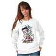 thumbnail image 3 of Betty Boop Cartoon Mushroom Pixie Women Crewneck Sweatshirt Brisco Brands S, 3 of 5