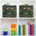 thumbnail image 6 of Yayeee Canvas Storage Basket with Handles for Shelves Fabric Bins Closet Organizer, Green Flowers Pattern, 6 of 8