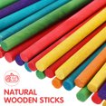 thumbnail image 2 of 50pcs Colorful Round Wooden Sticks DIY Wood Stick for Crafting Projects Ice Cream Making, 2 of 9