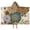 Vintage Pioneer Flower, variant on Multicolor Feather Pattern Hooded Bath Towel,50"x30" for Ages 3 To 12 Kids, Quick Dry Lightweight Soft Microfiber Hood Beach Towel Cover Up for Kids