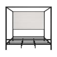 thumbnail image 4 of Euroco Metal King Size Canopy Bed with Upholstery Headboard, Black, 4 of 7