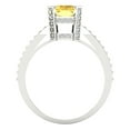 thumbnail image 4 of 2.35 ct Emerald Cut Natural Citrine Solitaire with Simulated Diamond Accents 14K White Gold Womens Engagement Ring, 4 of 5
