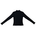 thumbnail image 2 of Ambar Women's Mock Neck Long Sleeve Fitted Crop Top, Black,M - US, 2 of 5