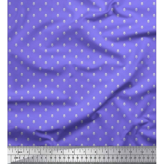 Soimoi Rayon Crepe Fabric Flower Artistic Print Sewing Fabric Yard 46 Inch Wide