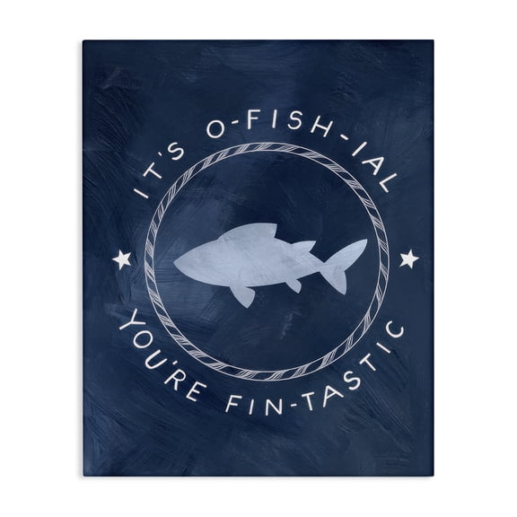 Stupell Industries Eclectic Officially Fantastic Fish Pun Canvas Art, 16 x 20, by Caverly Smith