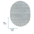 thumbnail image 4 of Livabliss Outdoor Rugs, 7x9 Eagean Global Blue Oval Area Rug for Patio, Porch, Deck, Backyard, Waterproof Indoor Outdoor Carpet (6'7" x 9'), 4 of 9