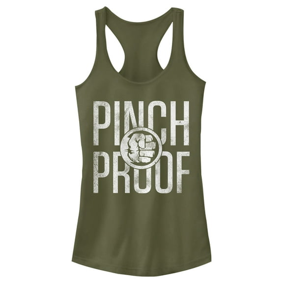 Junior's Marvel St. Patrick's Day Hulk Pinch Smash  Racerback Tank Top