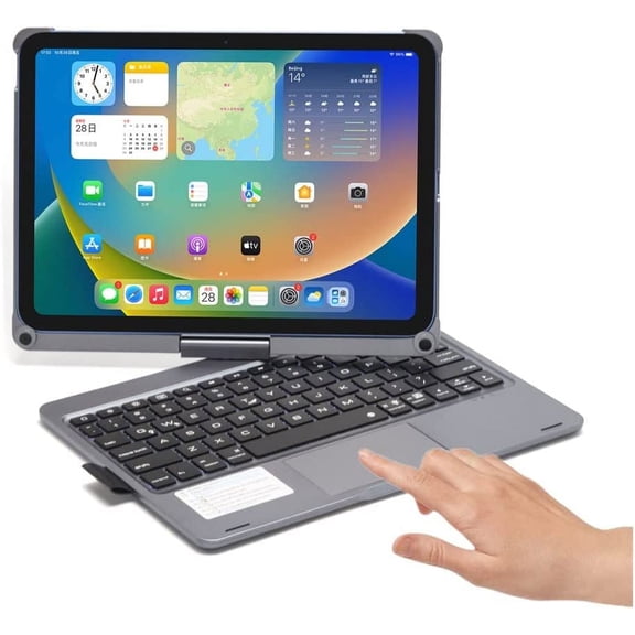 360° Rotatable Touch Keyboard for iPad 10th Generation 2022 10.9 inch Backlight Keyboard Built‑in Trackpad, Bluetooth Foldable Keyboard Cover for iPad 10