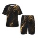 thumbnail image 1 of Balery Black And Gold Fire Dragon Conjunto de Pijama Infantil de Manga Corta con Estampado – Ropa de Dormir de Algodón Suave-X-Large, 1 of 6