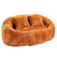 thumbnail image 4 of Bean Bag Chair, Comfy Lazy Sofa with High-Density Foam and 2 Pillows, Large Lounger Bean Bag Chair Couch for Living Room Bedroom Dorm Apartment, Orange, 4 of 7