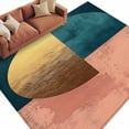 thumbnail image 2 of 6'x9' Area Rugs, Boho Indoor Outdoor Area Rug for Living Room Bedroom, Modern Abstract Gold Teal Geometric Art Washable Bathroom Rugs Kitchen Floor Carpet Mats Home Decor Aesthetic, 2 of 8