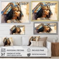 thumbnail image 4 of Designart "Pharaoh's Beauty Gold and Blue Egyptian Woman I" Landscapes Framed Wall Art Decor - Traditional Gold Egypt Entryway Framed Wall Art, 4 of 6