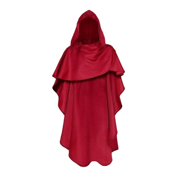 Capa de Halloween con capucha, cómoda, accesorio de disfraz para juegos de rol de carnaval Rojo