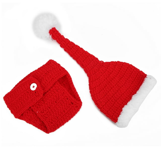 Gorro de Navidad de crochet BuyWeek para bebé 0 a 3 meses
