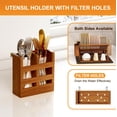 thumbnail image 3 of Estante para secar platos Greenual Teak de 3 niveles con soporte para utensilios, 3 of 7