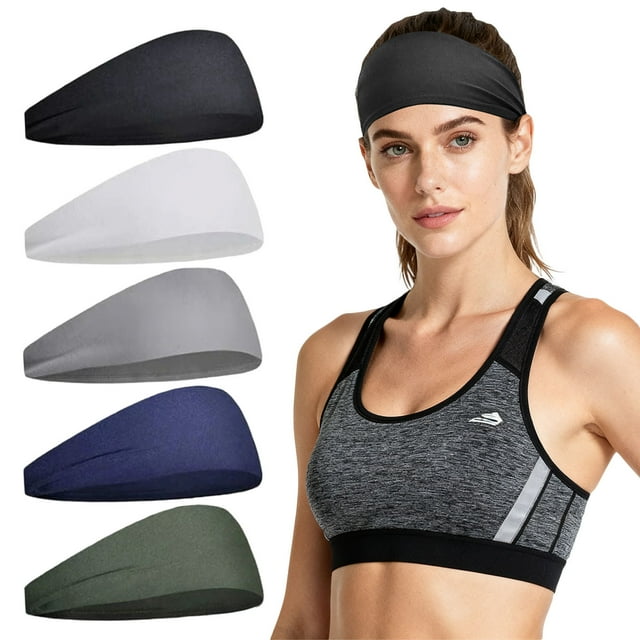 High-Performance Sweat-Wicking Athletic Headbands Multipack for Workouts and Sports Training 5PCS