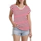 thumbnail image 5 of Eres Más Que una Camisa de Puntuación de Prueba Sexy de Manga Corta Lentejuelas Suelta Camisa de Blusa con Cuello en V, Poliéster, 5 of 8