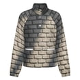 thumbnail image 5 of Jackets for Women Winter Coat Jackets Flannel Stand Collar Jacket(White Brick Stone Wall,Size:S-4XL), 5 of 7