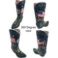 thumbnail image 4 of Urbalabs Western USA Flag Army Cowboy Boot Vase 10 Inch Black Green Military Cowboy Boot Flower Vase Decorative Cowboy Boots Vases Home Office Rustic Decor Country Living Wedding Centerpiece, 4 of 7