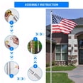 thumbnail image 6 of 20FT Flag Pole Stand for Garden,Adjustable Outdoor Flagpole,Garden Flag Poles 360-degree Rotation Aluminum Alloy Outdoor Telescopic Flagpole For Commercial Residential American Flag, 6 of 8