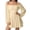 Yellow, variant on Laqbezok Women's Off Shoulder Ruffle Mini Dress, Long Lantern Sleeve Smocked Waist Sundress, Solid Color Casual A-Line Dress for Party Club