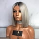 thumbnail image 5 of Guardurnaity Peluca recta de Bob corto Peluca de Bob sintético ajustable Peluca de cabello humano gris con papel de respaldo de red para el cabello Cuidado del cabello Guardurnaity CE002335-00, 5 of 6